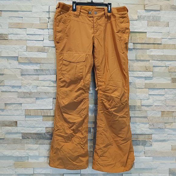 North Face Womens Large Burnt Orange Ski Snow Snowboard Winter Waterproof Pants - Picture 1 of 7